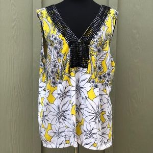 Yellow & Black Floral Shirt